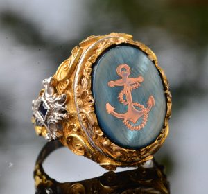 Denizci Yüzüğü, Direksiyon Yüzüğü, Gemi Anchora Yüzüğü, Erkek Yüzüğü, 925 Ayar Gümüş Yüzük - Görsel 3