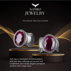 Doğal Taş Yüzük, 925 Ayar Gümüş Yüzük, (Yakut) - Görsel 7