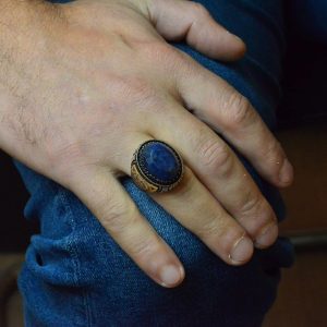 Gerçek Doğal Safir Erkek Yüzük, 925 Ayar Gümüş Yüzük, 15.90 Karat, Taşlı Erkek Yüzük, İslami Yüzük, Gümüş Erkek Takısı - Görsel 5