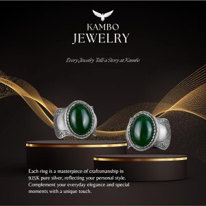 Doğal Taş Yüzük, 925 Ayar Gümüş Yüzük, (Jade) - Görsel 7