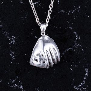 925 Ayar Gümüş Beyzbol Eldiveni Kolye - El Yapımı Spor Kolye - Beyzbol Tutkunları için Minimalist Takı - Sporculara Hediye - Görsel 4