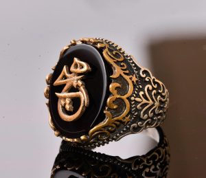 Doğal Obsidan Taş Yüzük - 925 Ayar Gümüş Yüzük - Yüzük - Görsel 4