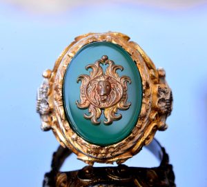 Jade Taş Yüzük - 925 Ayar Gümüş Yüzük - El Yapımı Erkek Altın Kaplama Yüzük (Aslan) - Görsel 5