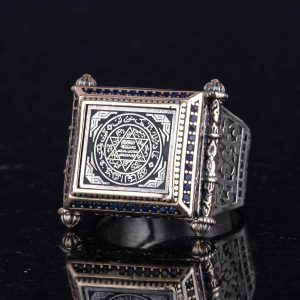 İslami Yüzük, 925 Ayar Gümüş Erkek Yüzüğü, Davut Yıldızı Yüzüğü, Süleyman Mührü Yüzüğü - Görsel 4