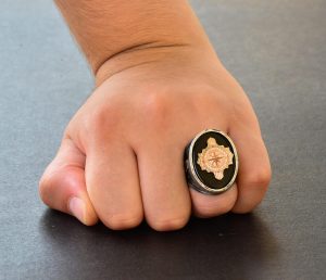 Pusula Simgesi ile 925 Ayar Gümüş Erkek Yüzük - Görsel 7