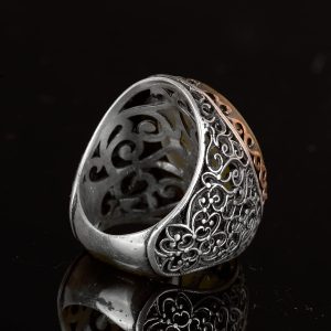 Regal ve Sembolik Erkek 925 Ayar Gümüş Yüzük Koleksiyonu - Doğal Taşlar ve Sembolik İkonlarla Süslenmiştir - Görsel 5