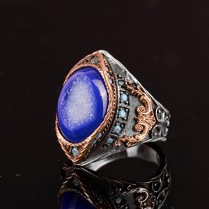 Gerçek Doğal Druzy Kristal Kuvars Taş Yüzük, Vintage Yüzük, 925 Ayar Gümüş Yüzük - Görsel 5