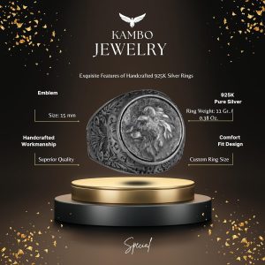 Aslan Yüzüğü - Erkek 925 Ayar Gümüş Leo Yüzük - Görsel 3