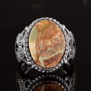 Gerçek Arizona Turkuaz Taş Yüzük, Gümüş Yüzük Erkekler İçin - Görsel 3