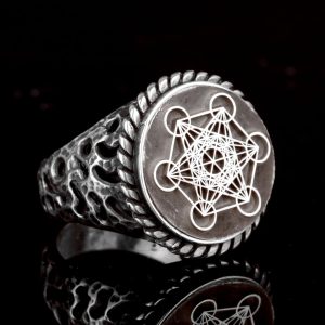 Metatron Yüzüğü, Helatron Küp Kutsal Geometri, Tılsım Yüzüğü, 925 Ayar Gümüş Yüzük - Görsel 2