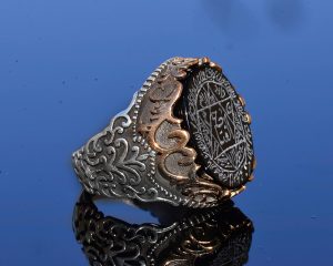 Sterling Gümüş Erkek Yüzük, Doğal Siyah Oniks Taşı, Kral Süleyman Mühürü Yüzüğü, El Yapımı Takı (Oniks) - Görsel 4