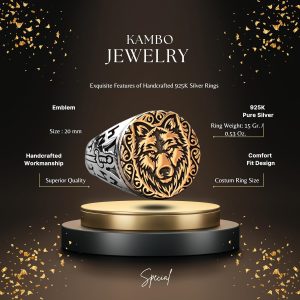 Kurt Başlı Yüzük, Gümüş Kurt Yüzüğü, 925 Ayar Gümüş Erkek Yüzüğü, Büyük Yüzük - Görsel 2