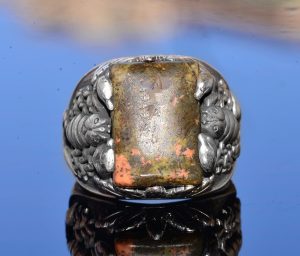 Gerçek Doğal Unakite Taş Yüzük, Akrep Yüzüğü, 925 Ayar Gümüş Yüzük - Görsel 5