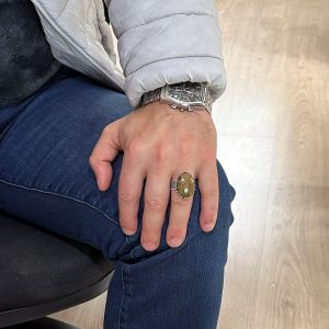 Gerçek Doğal Jasper Taşı Yüzük - 925 Ayar Gümüş Yüzük - Görsel 3