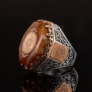 David Yıldızı Erkek Yüzüğü, El Yapımı Yüzük, 925 Ayar Gümüş Erkek Yüzüğü - Görsel 5