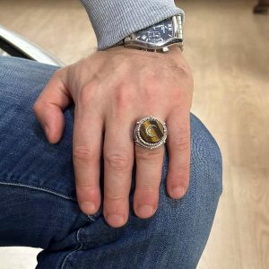 Kaplan Gözü Gümüş Yüzük, Sembolik Yüzük, 925 Ayar Gümüş Yüzük - Görsel 4