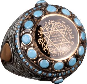 925 Ayar Gümüş Yüzük, Davut Yıldızı Yüzüğü, Süleyman Mührü Yüzüğü - Görsel 1