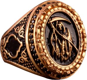 925 Ayar Gümüş Yüzük - Sembol Yüzükler - Erkek Yüzükleri (Grim Reaper)