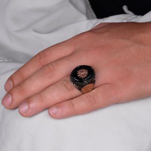 925 Ayar Gümüş El Yapımı Erkek Yüzük - Davut Yıldızı Yüzüğü (Osmanlı İmparatorluğu Arması) - Görsel 3