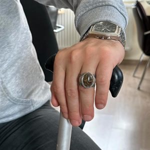 Doğal Taş Yüzük, 925 Ayar Saf Gümüş Yüzük, Bronzit - Görsel 3