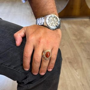 Doğal Taş Yüzük - Sultan Yüzük - 925 Ayar Gümüş Yüzük (Kansit) - Görsel 3