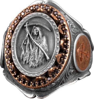 Kambo Cross Ring, Christian Ring, Grim Reaper Ring