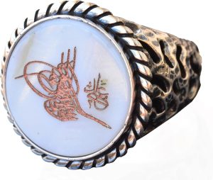 925 Ayar Gümüş Yüzük - Damgalı Erkek Yüzüğü - Semboller Yüzüğü (Osmanlı Simgesi) - Görsel 1