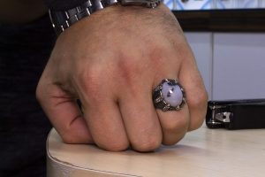 925 Ayar Gümüş Erkek Yüzük - Yemen Akik - Kartal Pençesi Tasarımı - El Yapımı Takı - Görsel 4