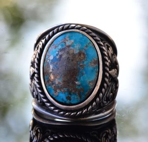 Gerçek Doğal Arizona Turkuaz Taş Yüzük, Sterlin Gümüş Erkek Yüzüğü - Görsel 5