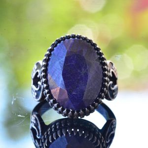 Gerçek Doğal Taş Yüzük, El Yapımı Takı, 925 Ayar Gümüş Yüzük Erkekler İçin - Görsel 2