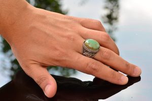 Doğal Arizona Turkuaz Taş Yüzük - 925 Ayar Gümüş Erkek Kartal Yüzüğü - Günlük Kullanım ve Özel Etkinlikler İçin İdeal (Stil-2) - Görsel 6