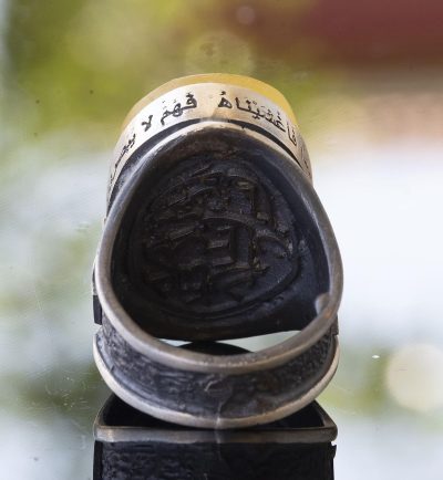 Doğal Baltık Amber Taşı 925 Ayar Gümüş Erkek Yüzük - Gerçek Ham Taş - Görsel 8