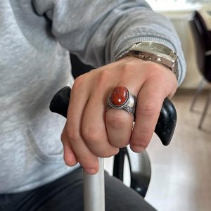 Doğal Taş Yüzük, 925 Ayar Gümüş Yüzük, (Kan Taşı) - Görsel 3