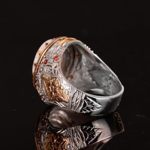 Gerçek Doğal Yemen Akik Taşı Yüzük, Kral Yüzüğü, El Yapımı Yüzük, 925 Ayar Gümüş Yüzük Erkekler İçin - Görsel 7