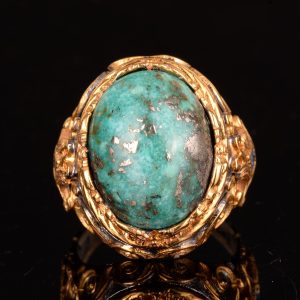 Gerçek Doğal Arizona Turkuaz Taş Yüzük, 925 Ayar Gümüş Yüzük Erkekler İçin - Görsel 6