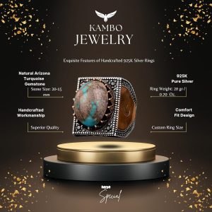 925 Ayar Gümüş Erkek Yüzük, Kare Tasarım ve Doğal Turkuaz Taşı, El Yapımı Gümüş Yüzük - Görsel 2