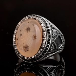 925 Ayar Gümüş Erkek Yüzük, Gerçek Doğal Drusy Kuvars Taş Yüzük - Görsel 4