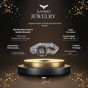 925 Ayar Gümüş Erkek Bilezik, Osmanlı Kılıcı ve Tuğra Tasarımı, El Yapımı Zincir Bilezik - Görsel 2