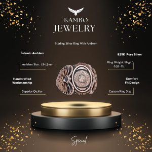 Sterling Gümüş Desenli Yüzük, Amblem - İnce Kültürel Tasarım (İslami Amblem) - Görsel 2