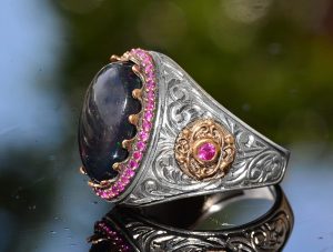 Doğal Avustralya Opal Taşlı Yüzük, 925 Ayar Gümüş Yüzük, Opal Yüzük - Görsel 6