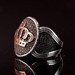 Kral Yüzük, 925 Ayar Gümüş Erkek Yüzük, Oniks Taşı (Ayarlanabilir) - Görsel 5