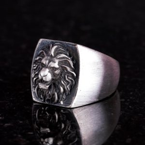 Aslan Yüzüğü, Hayvan Yüzüğü, Leo Yüzüğü, 925 Ayar Gümüş Yüzük, İfadeli Yüzük (Özelleştirilebilir) - Görsel 5