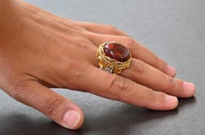 Gerçek Doğal Kan Taşı Taşlı Yüzük, Katı Sterlin Gümüş Yüzük, Erkek Yüzük, Kırmızı - Görsel 6