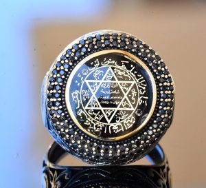 925 Ayar Gümüş Davut Yıldızı Yüzük, Mühür Yüzük, Davut Yıldızı Yüzüğü, Erkek Yüzük, El Yapımı Yüzük - Görsel 3