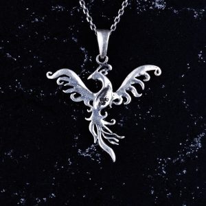 925 Ayar Gümüş Anka Kuşu Kolye Ucu - El Yapımı Yeniden Doğuş ve Dönüşüm Sembolü - Görsel 5