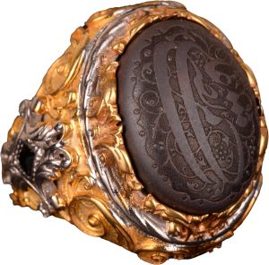 İslami Yüzük, Hematit Taşlı Yüzük, Dini Yüzük, Erkek Yüzüğü, 925 Ayar Gümüş Yüzük