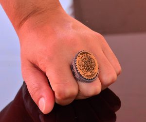 "92.5 Ayar Gümüş Osmanlı Mühür Yüzük - İslami Erkek Yüzüğü" - Görsel 6