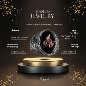 Kartal Yüzük - Yüzük - Erkek Yüzüğü - 925 Ayar Gümüş El Yapımı Erkek Yüzüğü (Osmanlı Tuğrası) - Görsel 2