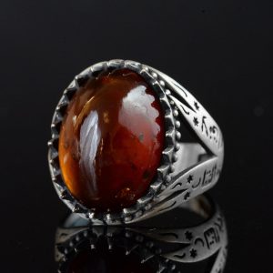 Gerçek Doğal Hessonit Garnet Taş Yüzük, İslami Yüzük, 925 Ayar Sterlin Gümüş Yüzük - Görsel 6