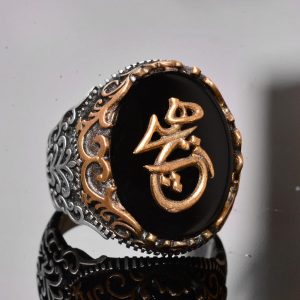 Doğal Obsidan Taş Yüzük - 925 Ayar Gümüş Yüzük - Yüzük - Görsel 3